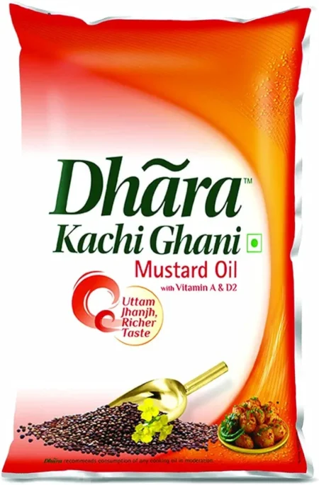 Dhara Kachi Ghani Mustard Oil, 1L