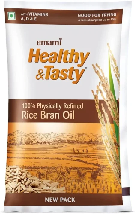 Emami Healthy & Tasty Refined Rice Bran Oil Pouch, 900g/ 825g
