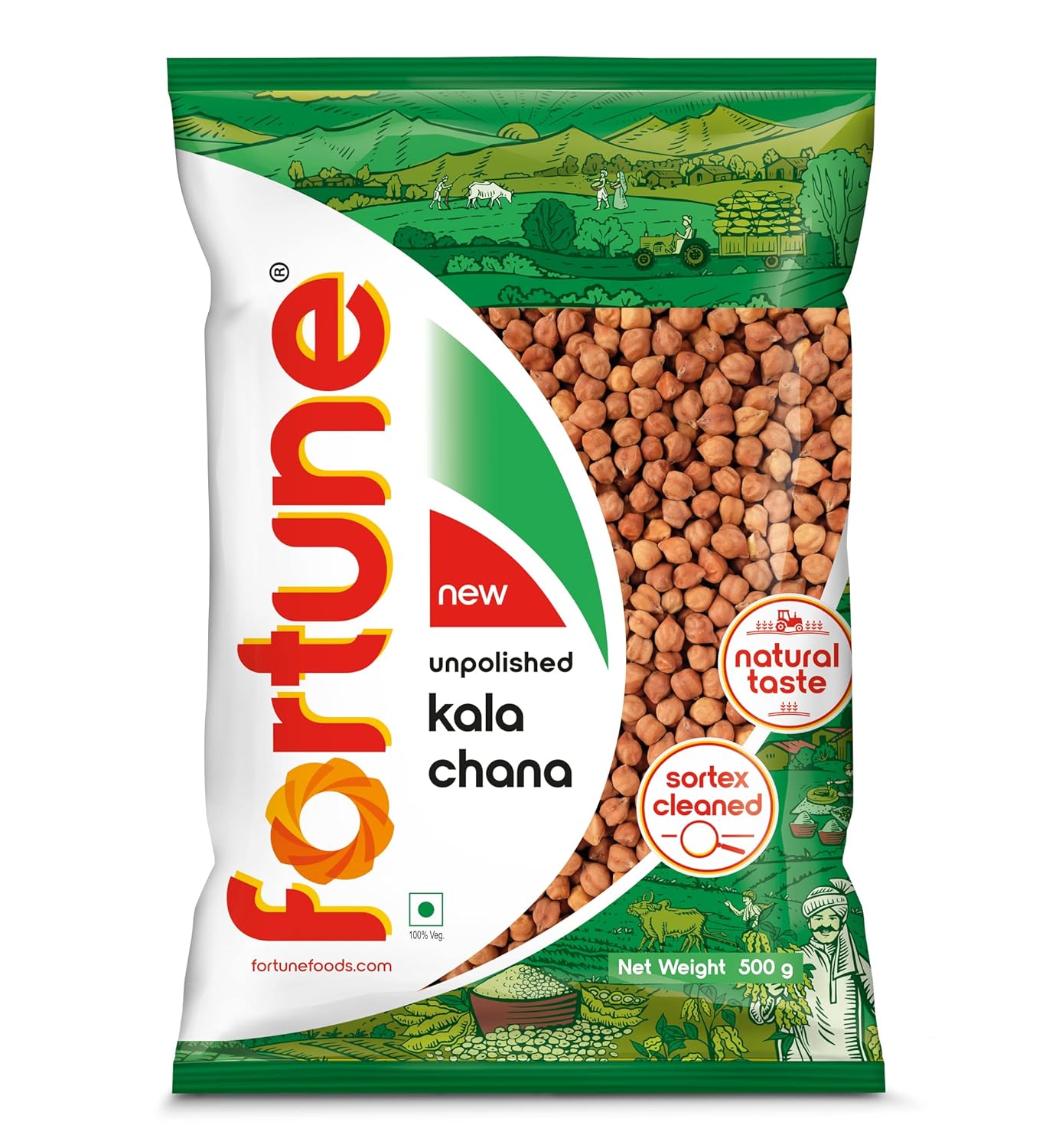 FORTUNE Kala Chana Whole, 500 Gm